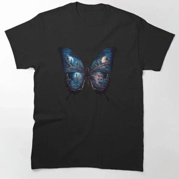 Fantasy Nighttime Butterfly Classic T shirt 187 - Picture 2 of 5
